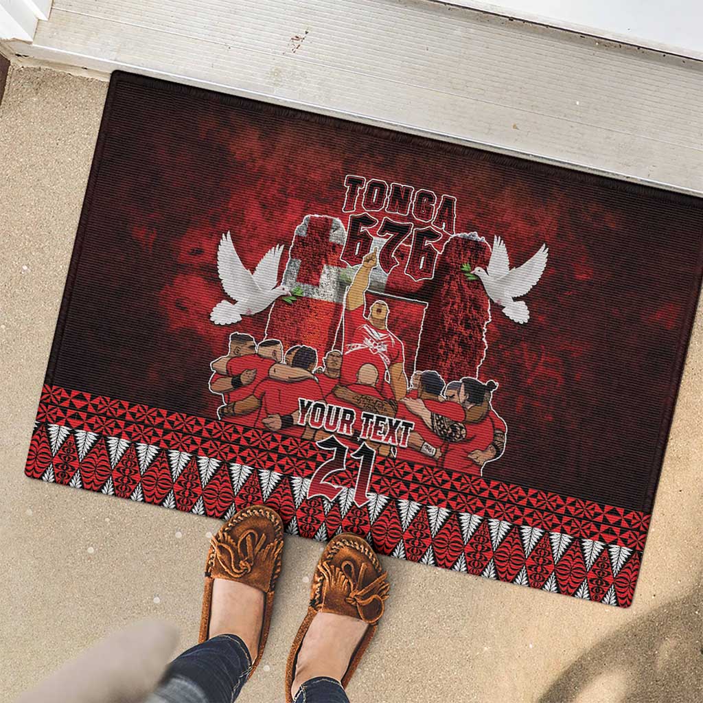 Custom Tonga 676 Haamonga a Maui Rubber Doormat Tongan Sipi Tau Unique Dance LT9 - Polynesian Pride