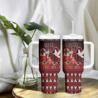 Custom Tonga 676 Haʻamonga ʻa Maui Tumbler With Handle Tongan Sipi Tau Unique Dance