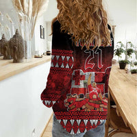 Custom Tonga 676 Haʻamonga ʻa Maui Women Casual Shirt Tongan Sipi Tau Unique Dance