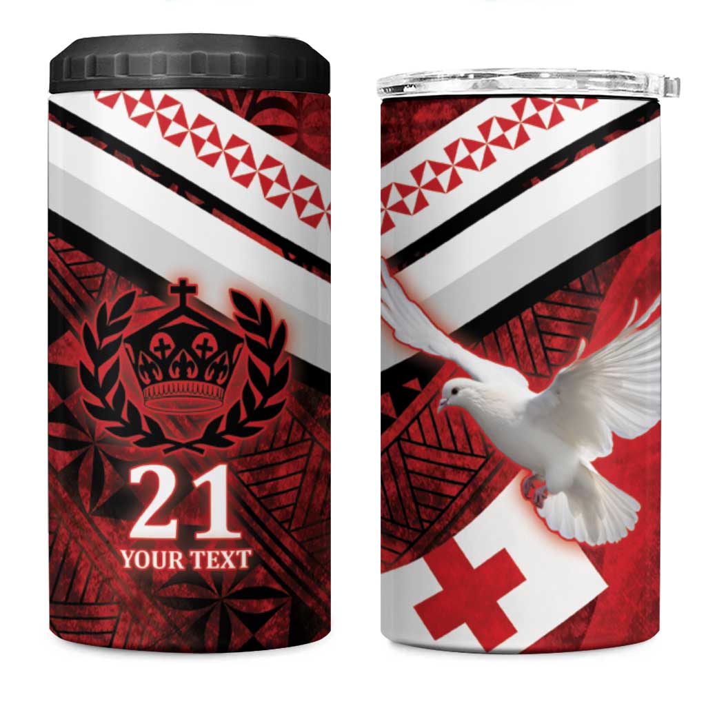 Custom Tonga XIII Rugby Tribal Tattoo 4 in 1 Can Cooler Tumbler Mate Ma'a Tonga Kupesi Ngatu Grunge Style LT9 One Size: 16 oz Red - Polynesian Pride