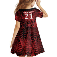 Custom Tonga XIII Rugby Tribal Tattoo Family Matching Puletasi and Hawaiian Shirt Mate Ma'a Tonga Kupesi Ngatu Grunge Style LT9 - Polynesian Pride