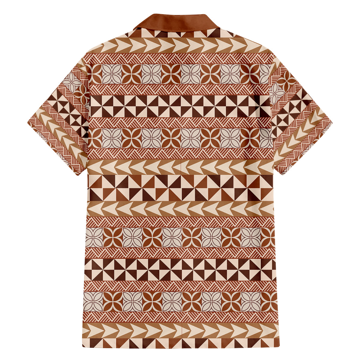 Pasifika Sataoa Pattern Simple Motif Family Matching Summer Maxi Dress and Hawaiian Shirt Brown Beige Tan LT9 - Polynesian Pride