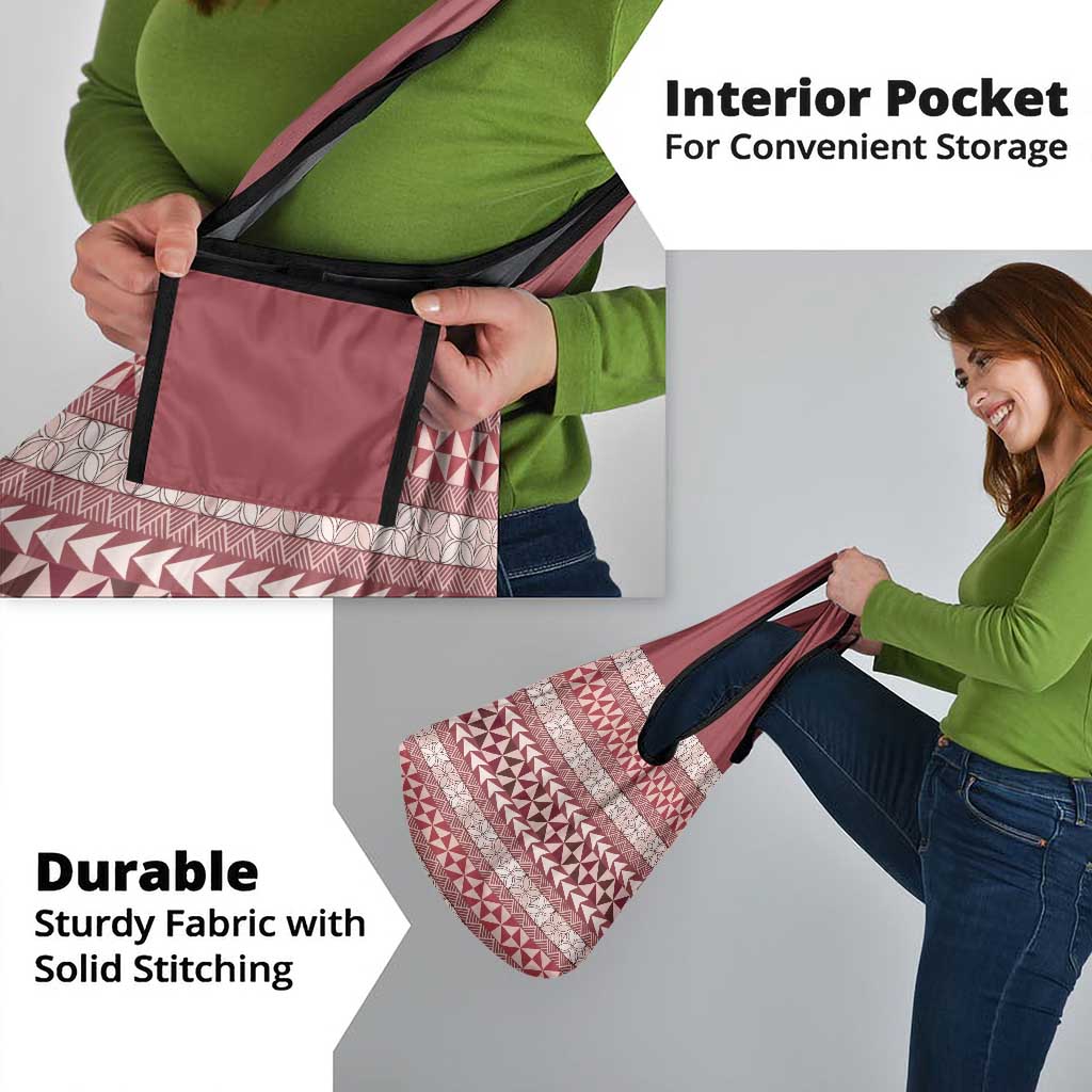 Pasifika Sataoa Pattern Simple Motif Grocery Bag Cherry