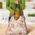 Pasifika Sataoa Pattern Plumeria Vintage Grocery Bag Brown Beige Tan