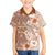 Pasifika Sataoa Pattern Plumeria Vintage Kid Hawaiian Shirt Brown Beige Tan LT9 Kid Brown - Polynesian Pride