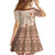 Pasifika Sataoa Pattern Plumeria Vintage Kid Short Sleeve Dress Brown Beige Tan LT9 - Polynesian Pride