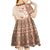 Pasifika Sataoa Pattern Plumeria Vintage Kid Short Sleeve Dress Brown Beige Tan LT9 - Polynesian Pride