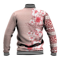 Pasifika Sataoa Pattern Plumeria Vintage Baseball Jacket Cherry LT9 - Polynesian Pride