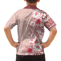 Pasifika Sataoa Pattern Plumeria Vintage Kid Hawaiian Shirt Cherry LT9 - Polynesian Pride