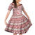 Pasifika Sataoa Pattern Plumeria Vintage Kid Short Sleeve Dress Cherry LT9 KID Cherry - Polynesian Pride