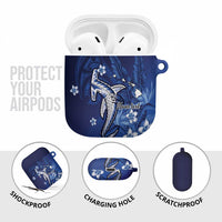 Personalized Hawaiian Maori Hammerhead Shark AirPods Case Polu Plumeria - Polynesian Pride
