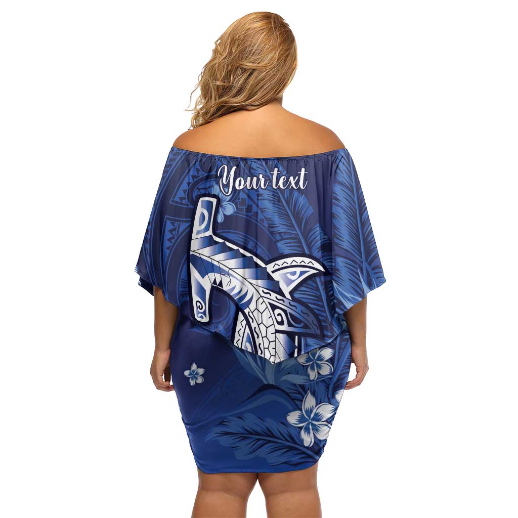 Personalized Hawaiian Maori Hammerhead Shark Family Matching Off Shoulder Short Dress and Hawaiian Shirt Polu Plumeria LT9 - Polynesian Pride