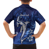 Personalized Hawaiian Maori Hammerhead Shark Family Matching Short Sleeve Bodycon Dress and Hawaiian Shirt Polu Plumeria LT9 - Polynesian Pride
