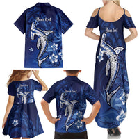 Personalized Hawaiian Maori Hammerhead Shark Family Matching Summer Maxi Dress and Hawaiian Shirt Polu Plumeria LT9 - Polynesian Pride