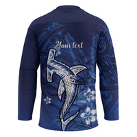 Personalized Hawaiian Maori Hammerhead Shark Hockey Jersey Polu Plumeria - Polynesian Pride