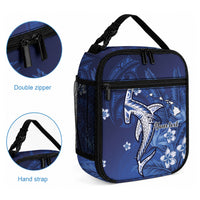 Personalized Hawaiian Maori Hammerhead Shark Lunch Bag Polu Plumeria LT9 - Polynesian Pride