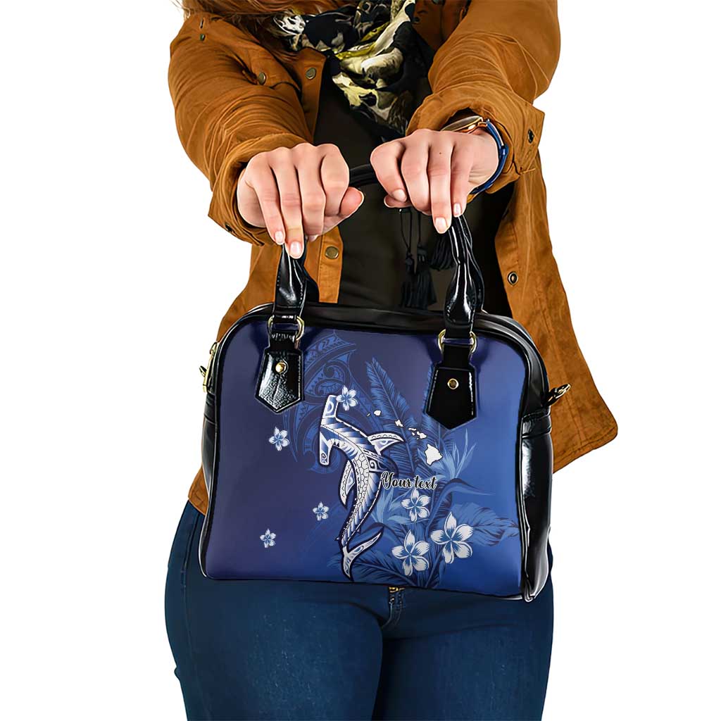 Personalized Hawaiian Maori Hammerhead Shark Shoulder Handbag Polu Plumeria - Polynesian Pride