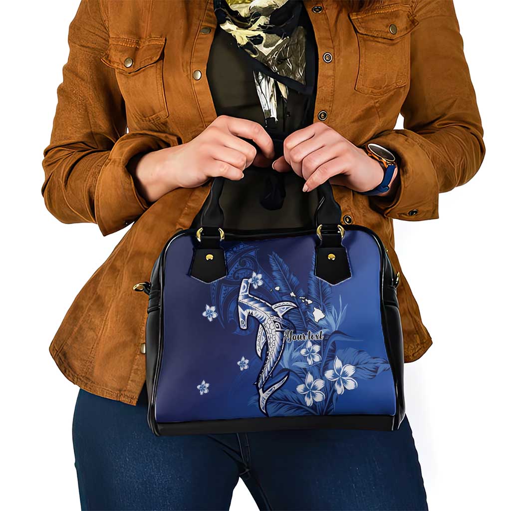 Personalized Hawaiian Maori Hammerhead Shark Shoulder Handbag Polu Plumeria - Polynesian Pride