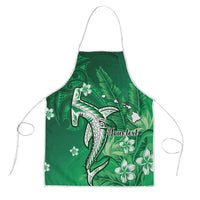 Personalized Hawaiian Maori Hammerhead Shark Apron Omaomao Plumeria - Polynesian Pride