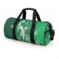 Personalized Hawaiian Maori Hammerhead Shark Duffle Bag Omaomao Plumeria LT9 - Polynesian Pride