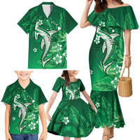 Personalized Hawaiian Maori Hammerhead Shark Family Matching Mermaid Dress and Hawaiian Shirt Omaomao Plumeria LT9 - Polynesian Pride