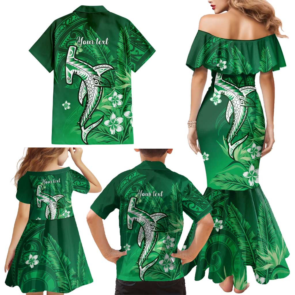 Personalized Hawaiian Maori Hammerhead Shark Family Matching Mermaid Dress and Hawaiian Shirt Omaomao Plumeria LT9 - Polynesian Pride