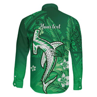 Personalized Hawaiian Maori Hammerhead Shark Family Matching Off Shoulder Maxi Dress and Hawaiian Shirt Omaomao Plumeria LT9 - Polynesian Pride