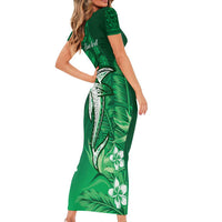Personalized Hawaiian Maori Hammerhead Shark Family Matching Short Sleeve Bodycon Dress and Hawaiian Shirt Omaomao Plumeria LT9 - Polynesian Pride