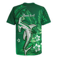 Personalized Hawaiian Maori Hammerhead Shark Rugby Jersey Omaomao Plumeria - Polynesian Pride