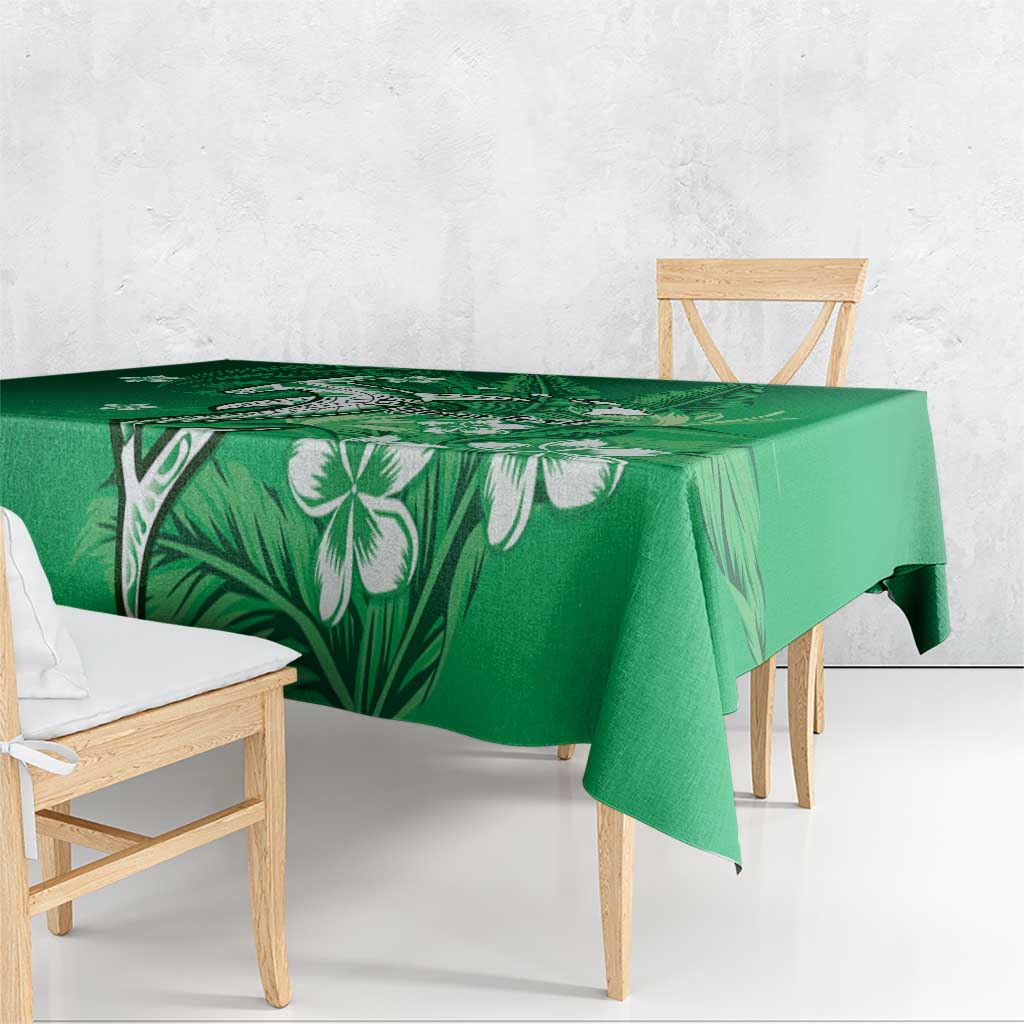 Personalized Hawaiian Maori Hammerhead Shark Tablecloth Omaomao Plumeria - Polynesian Pride