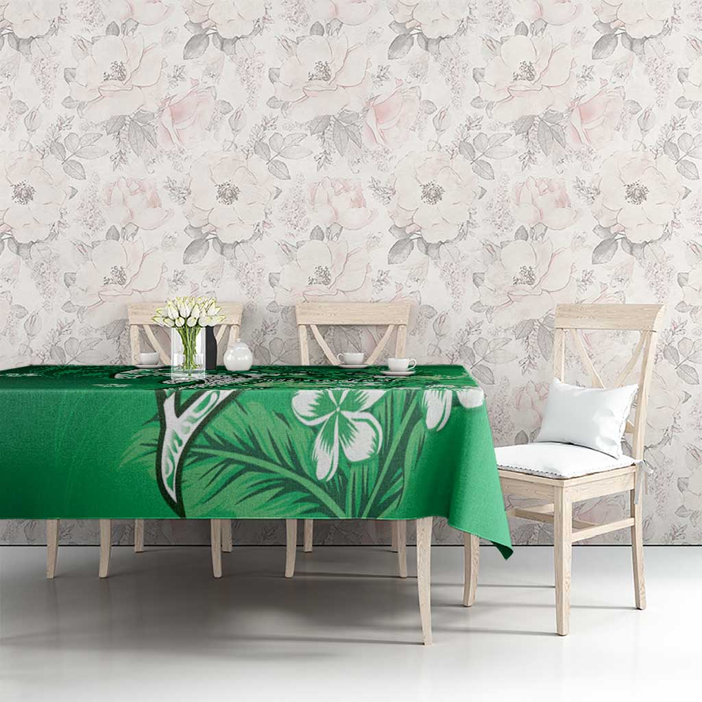 Personalized Hawaiian Maori Hammerhead Shark Tablecloth Omaomao Plumeria - Polynesian Pride