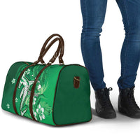 Personalized Hawaiian Maori Hammerhead Shark Travel Bag Omaomao Plumeria - Polynesian Pride