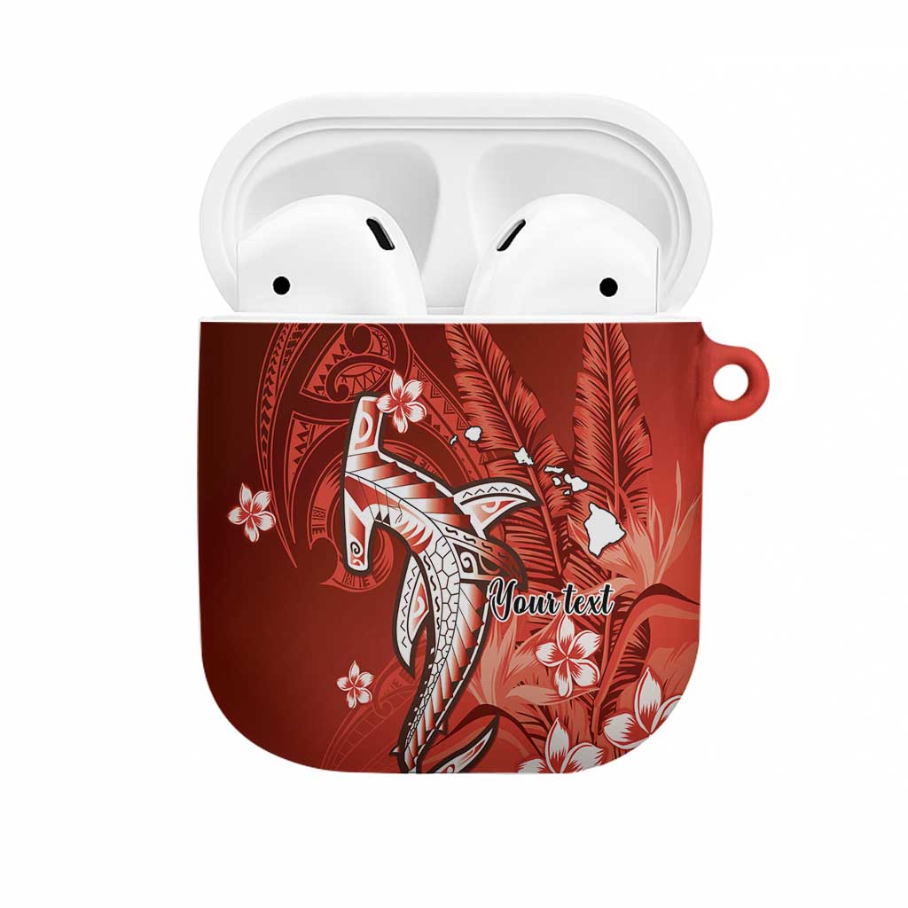 Personalized Hawaiian Maori Hammerhead Shark AirPods Case Ulaula Plumeria - Polynesian Pride