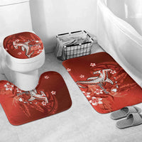 Personalized Hawaiian Maori Hammerhead Shark Bathroom Set Ulaula Plumeria - Polynesian Pride