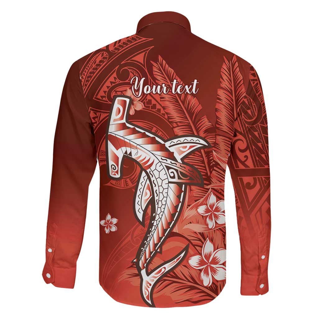 Personalized Hawaiian Maori Hammerhead Shark Family Matching Off Shoulder Maxi Dress and Hawaiian Shirt Ulaula Plumeria LT9 - Polynesian Pride