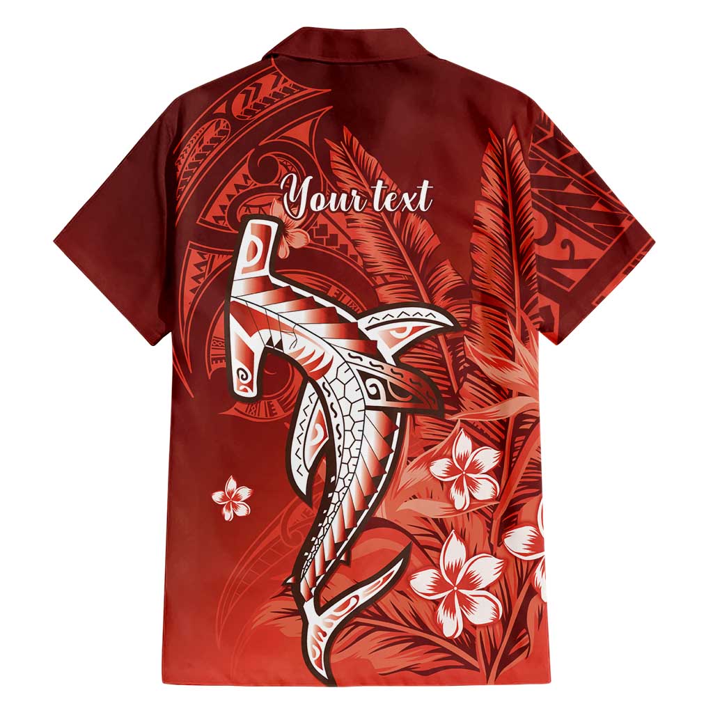 Personalized Hawaiian Maori Hammerhead Shark Family Matching Short Sleeve Bodycon Dress and Hawaiian Shirt Ulaula Plumeria LT9 - Polynesian Pride