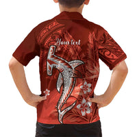 Personalized Hawaiian Maori Hammerhead Shark Hawaiian Shirt Ulaula Plumeria - Polynesian Pride
