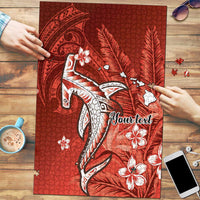 Personalized Hawaiian Maori Hammerhead Shark Puzzle Ulaula Plumeria - Polynesian Pride