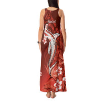 Personalized Hawaiian Maori Hammerhead Shark Tank Maxi Dress Ulaula Plumeria - Polynesian Pride