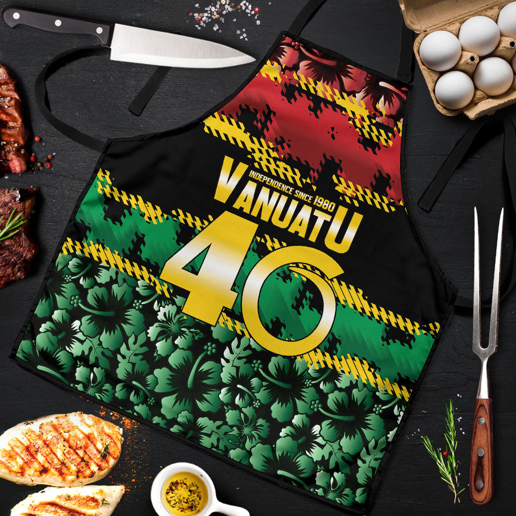 Vanuatu 46th Year Anniversary Apron 30 July 1980 Hibiscus Seamless Pattern