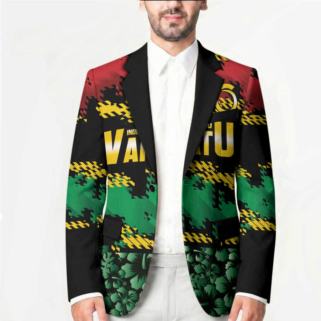 Vanuatu 46th Year Anniversary Blazer 30 July 1980 Hibiscus Seamless Pattern