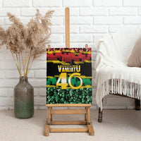 Vanuatu 46th Year Anniversary Canvas Wall Art 30 July 1980 Hibiscus Seamless Pattern