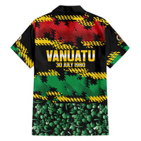 Vanuatu 46th Year Anniversary Family Matching Off The Shoulder Long Sleeve Dress and Hawaiian Shirt 30 July 1980 Hibiscus Seamless Pattern LT9 - Polynesian Pride