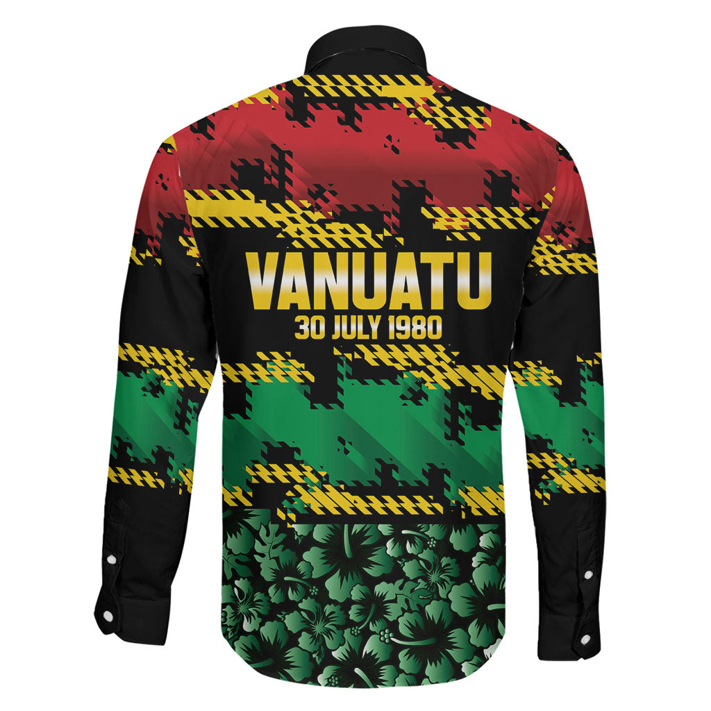 Vanuatu 46th Year Anniversary Family Matching Off Shoulder Short Dress and Hawaiian Shirt 30 July 1980 Hibiscus Seamless Pattern LT9 - Polynesian Pride