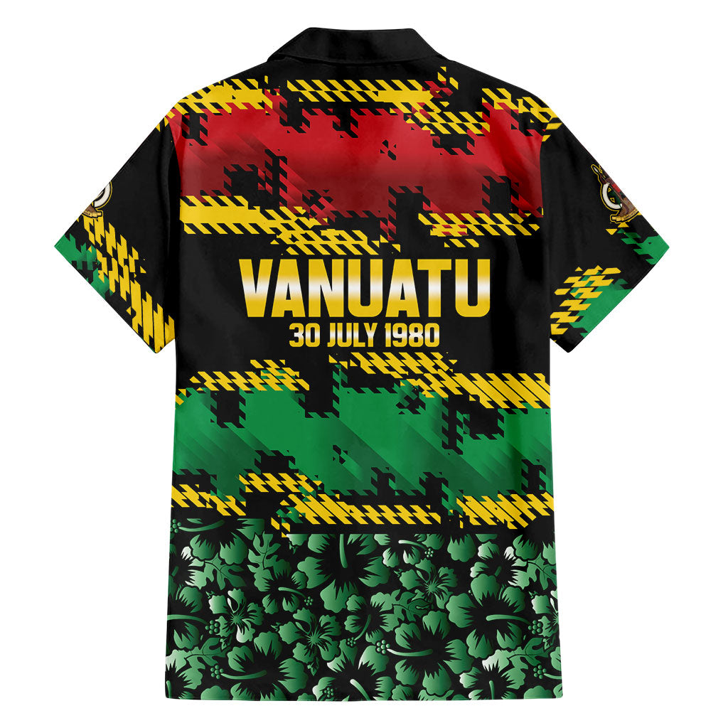 Vanuatu 46th Year Anniversary Family Matching Tank Maxi Dress and Hawaiian Shirt 30 July 1980 Hibiscus Seamless Pattern LT9 - Polynesian Pride