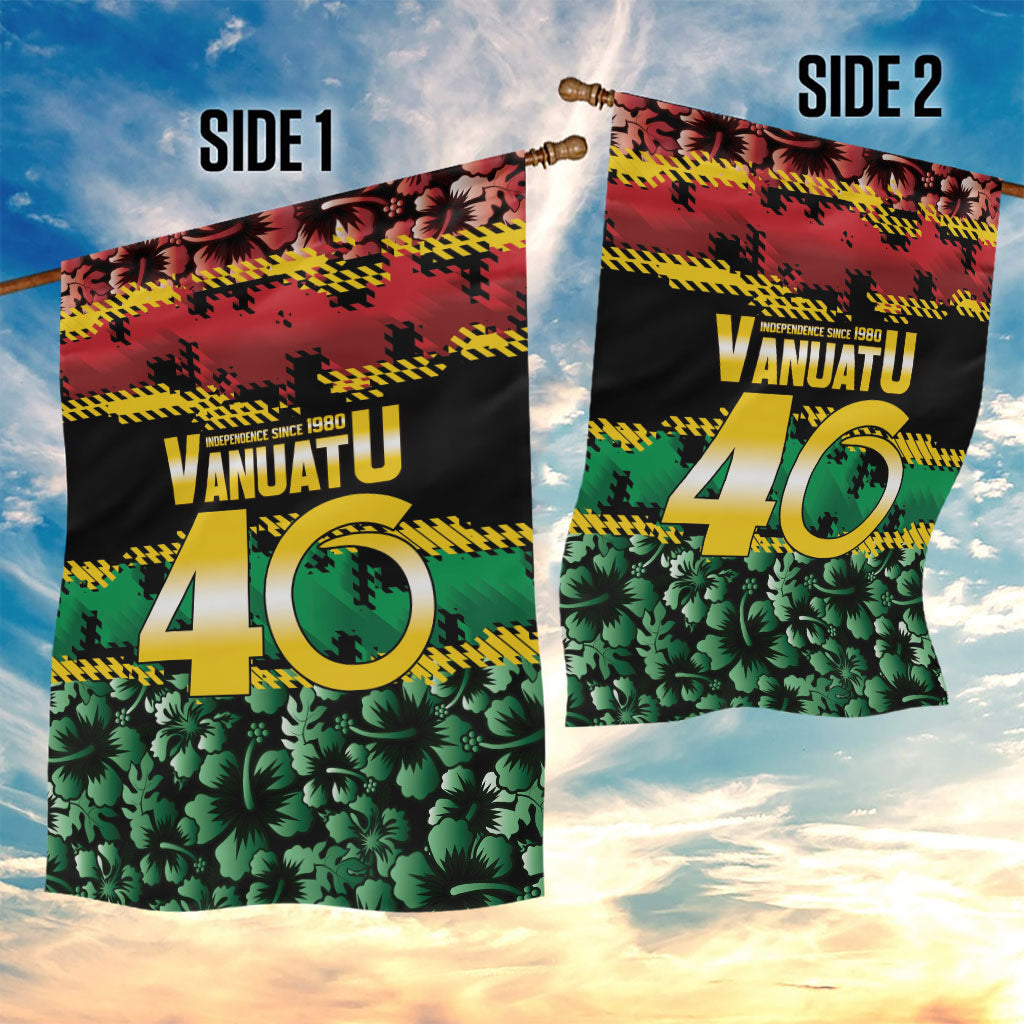 Vanuatu 46th Year Anniversary Garden Flag 30 July 1980 Hibiscus Seamless Pattern