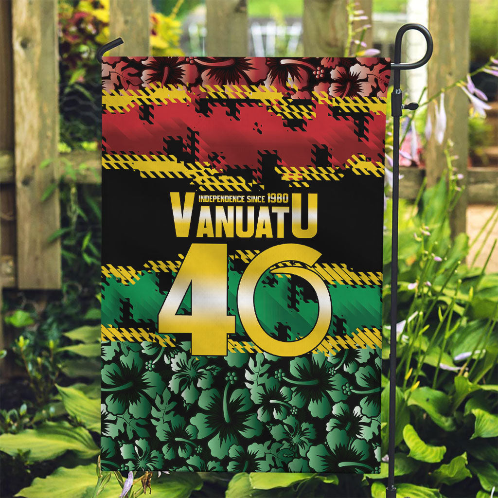 Vanuatu 46th Year Anniversary Garden Flag 30 July 1980 Hibiscus Seamless Pattern