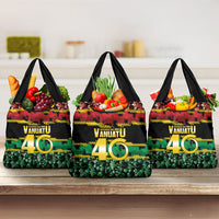 Vanuatu 46th Year Anniversary Grocery Bag 30 July 1980 Hibiscus Seamless Pattern