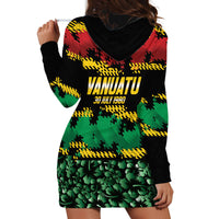 Vanuatu 46th Year Anniversary Hoodie Dress 30 July 1980 Hibiscus Seamless Pattern