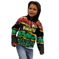 Vanuatu 46th Year Anniversary Kid Hoodie 30 July 1980 Hibiscus Seamless Pattern